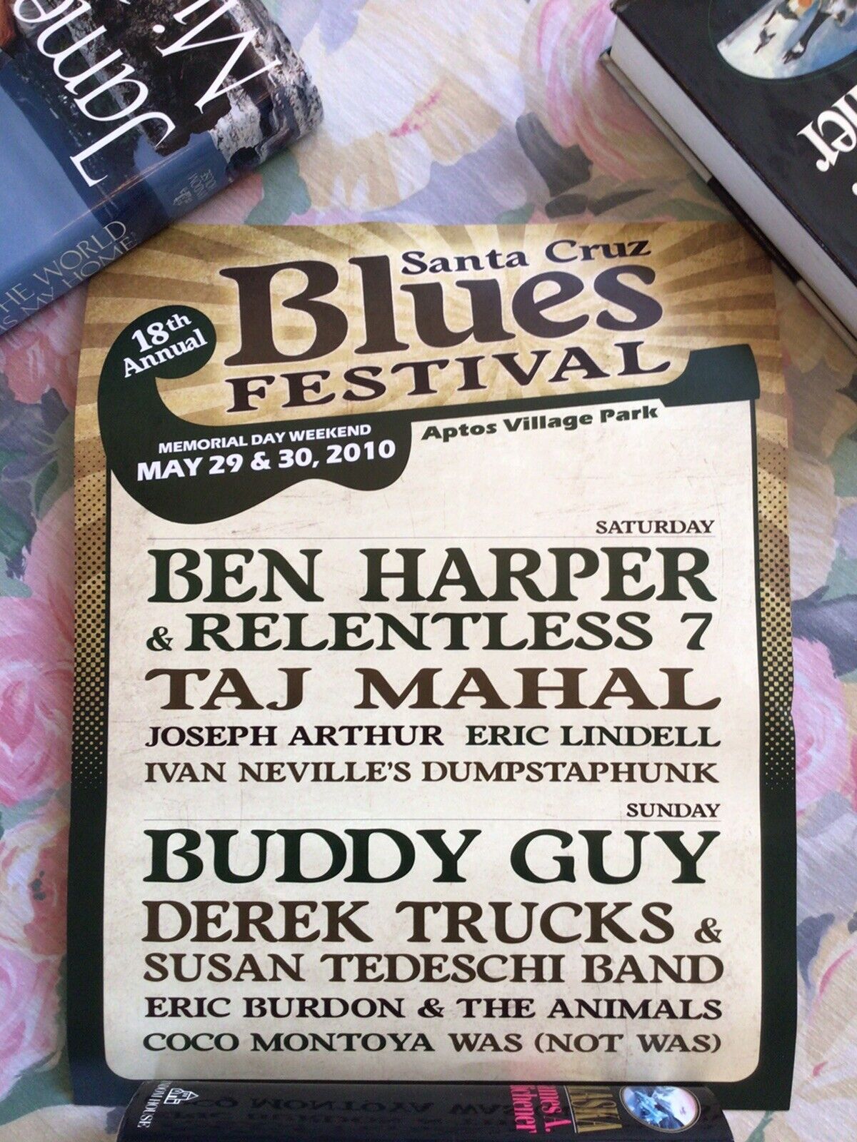 Santa Cruz Blues Festival Poster 2010 Aptos Ben Harper Buddy Guy  Brand New