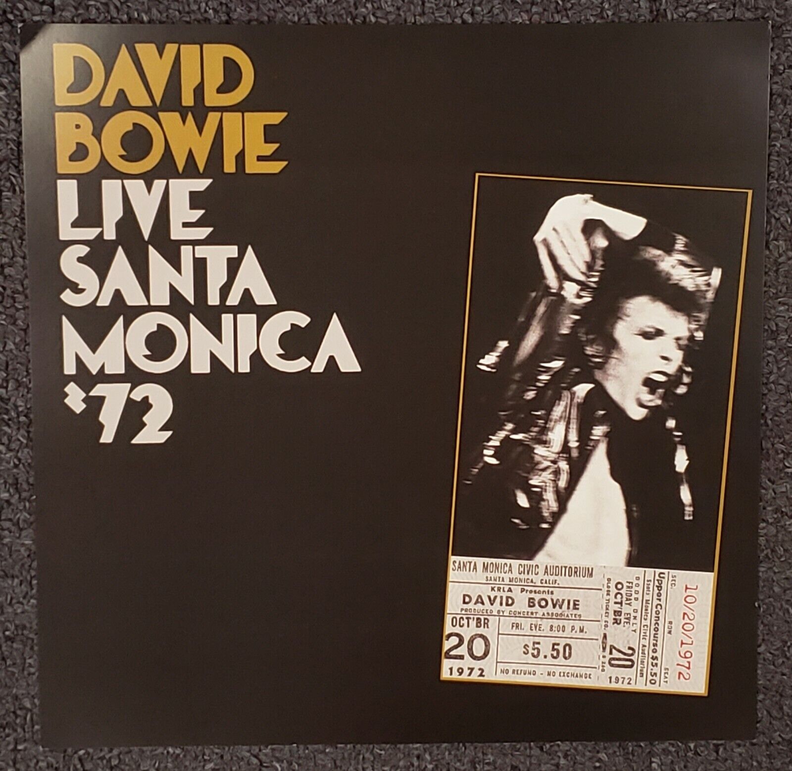 David Bowie Live Santa Monica '72 - 2016 CARDBOARD PROMO POSTER FLAT