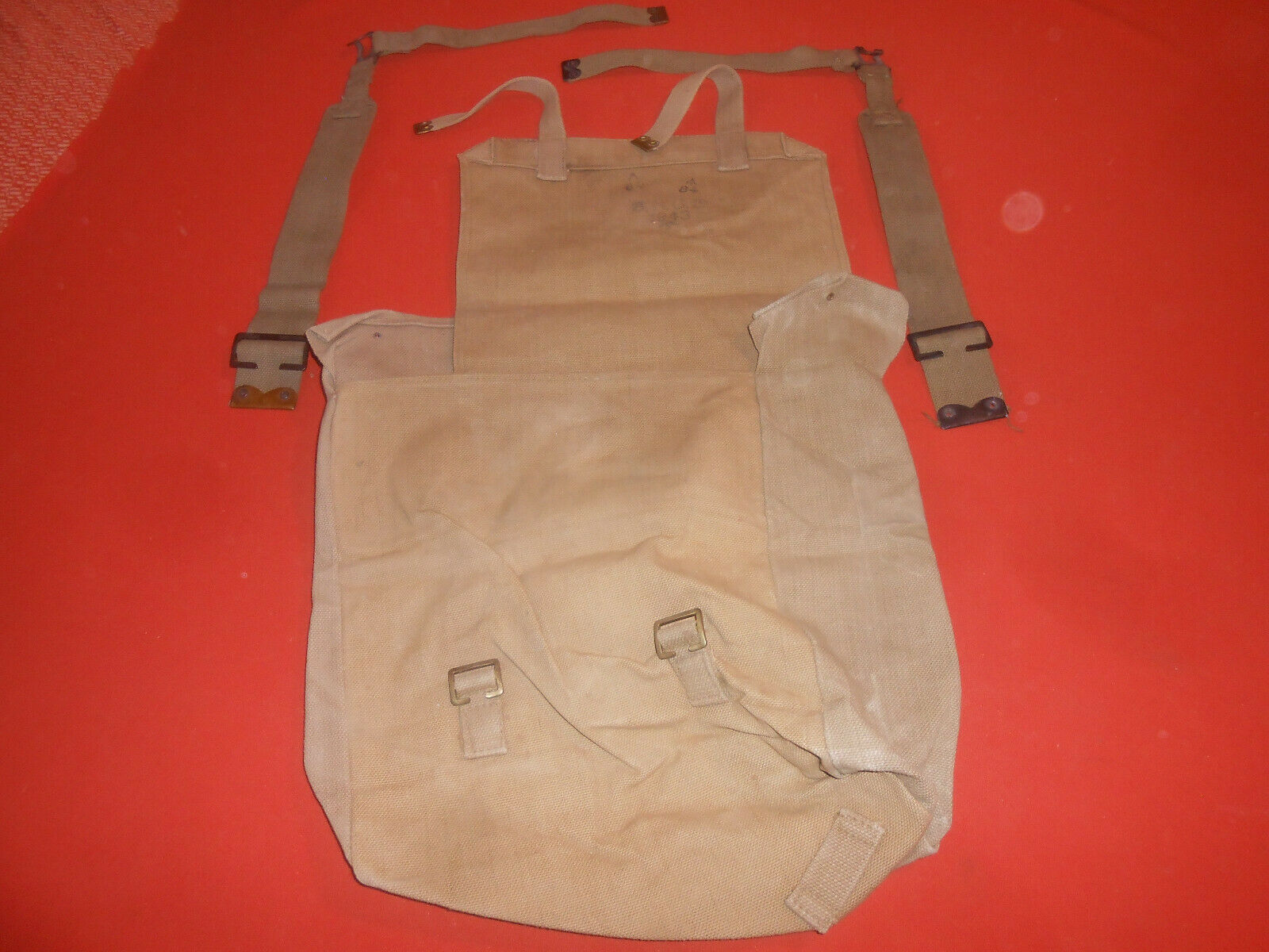 G. Britain Army : 1943 Wwii - Big Backpack Haversack & 2 L Straps ( Used ).