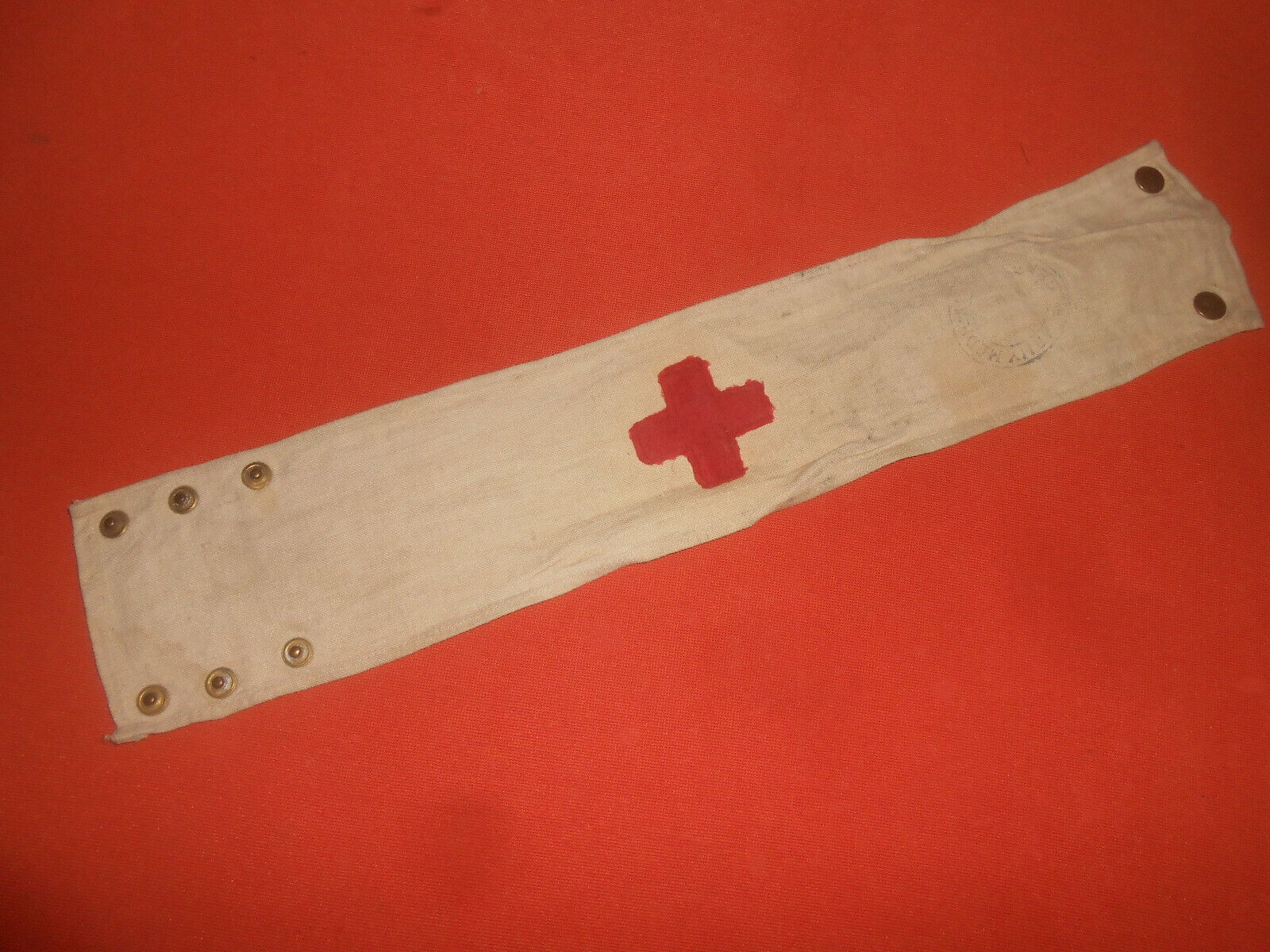 BRITISH ARMY* : WWII RED CROSS  -MEDIC ARMBAND  -ARMY MEDICAL SERVICE-