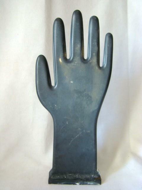 Vintage Modern Industrial Factory DISPLAY HAND Glove Mold, Dark Finish