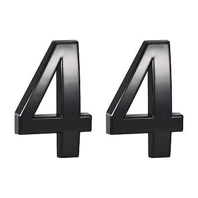 Self Adhesive House Number, 2.76 Inch Abs Plastic Number 4, Black 2 Pcs