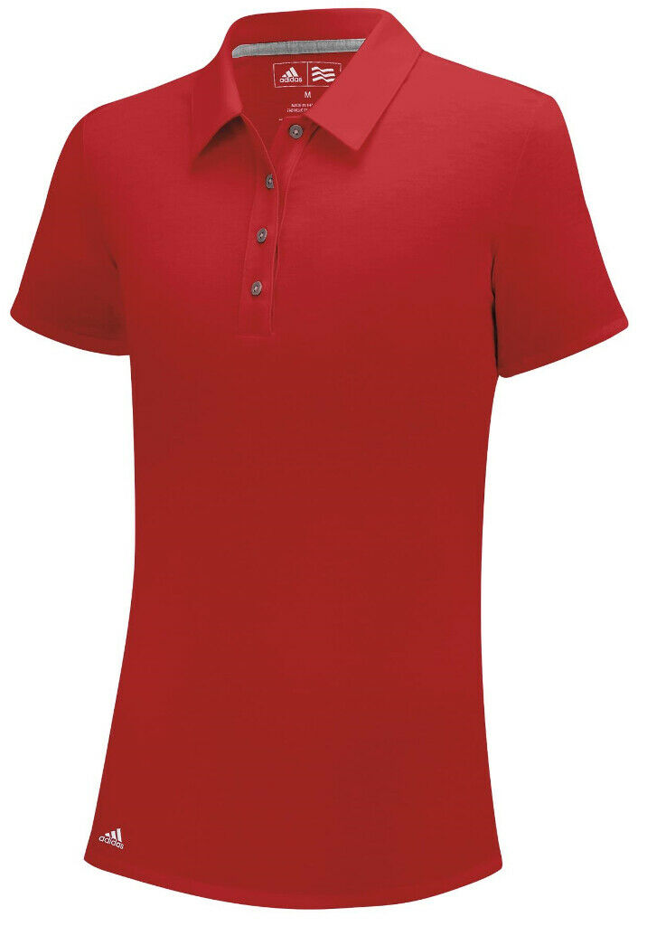 adidas Girls ClimaLite Heathered Polo  - Red Heather Small