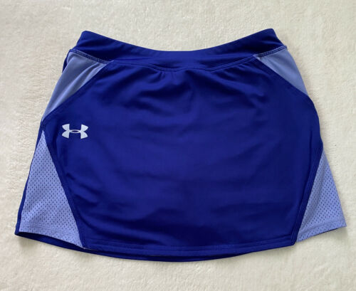 Under Armour Girls YLG Large Blue Purple Heat Gear Short Mini Tennis Skort Skirt