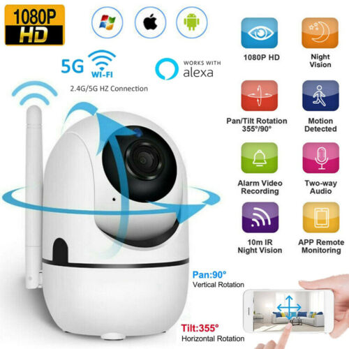 1080P Wireless IP Camera Indoor HomeSmart WiFi Baby Monitor Pet Works With Alexa