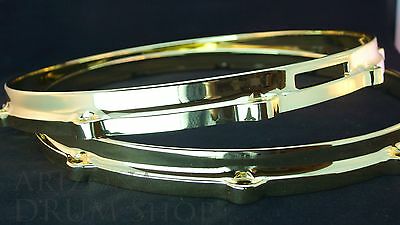 Ludwig New Brass Plated Die Cast Snare Drum Hoops 14" Pair 10 Hole/lug