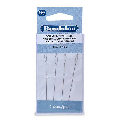 Beadalon 2.5in Fine Collapsible Eye Beading Needles (4 Needles)