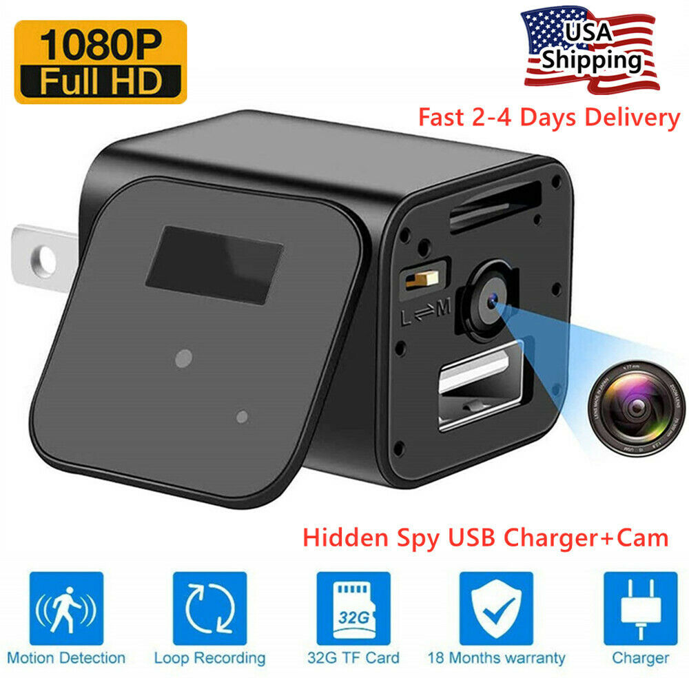 Full HD1080P Mini Hidden Spy Camera Motion Detection Security DVR Charger Cam US