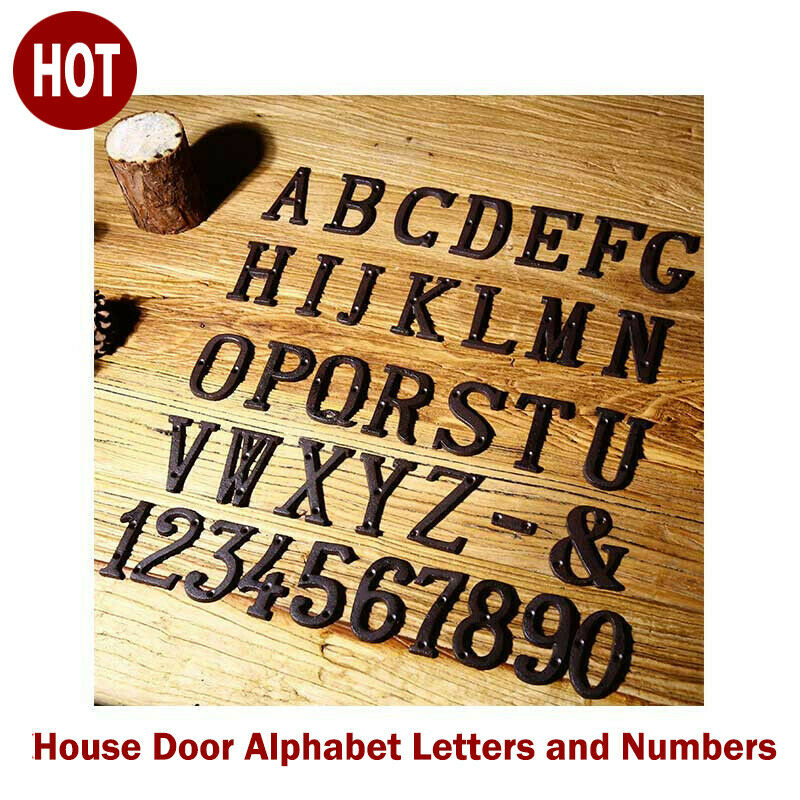 Cast Wrought Iron Black Antique House Door Alphabet Letters And Numbers-hot Sale