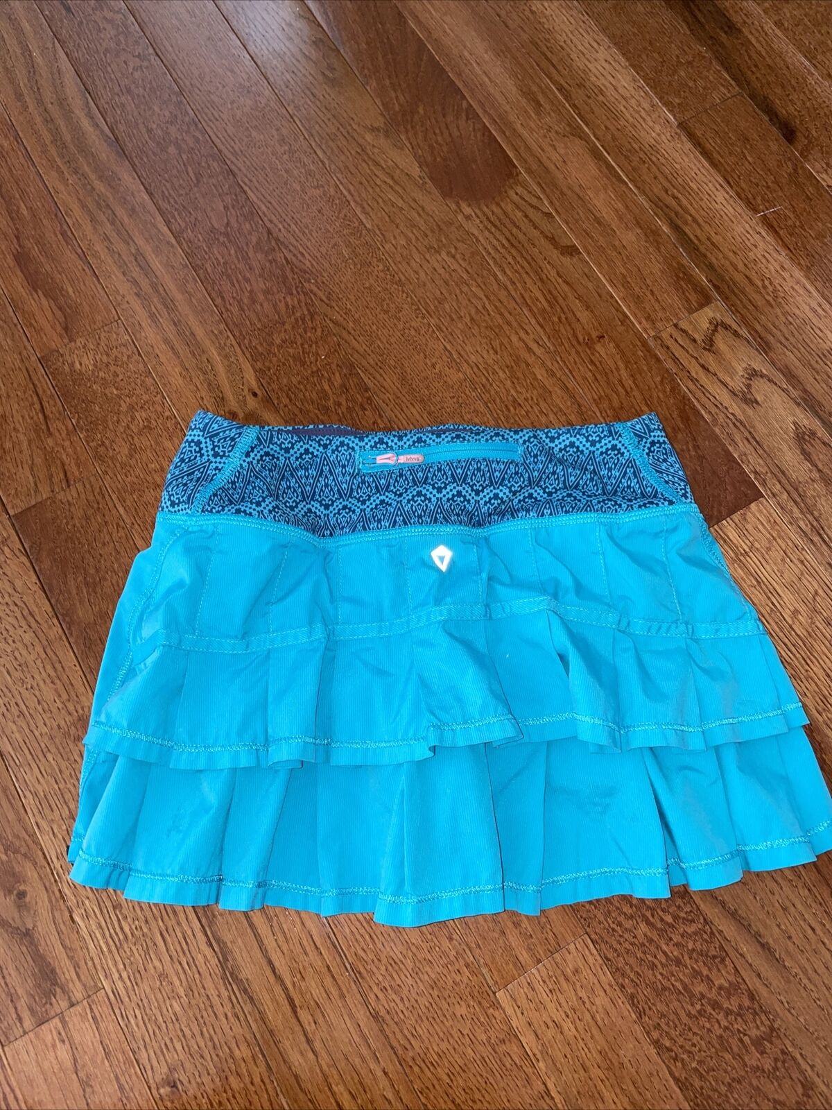 Ivivva Teal Blue Set The Pace Ruffle Skirt Size 10