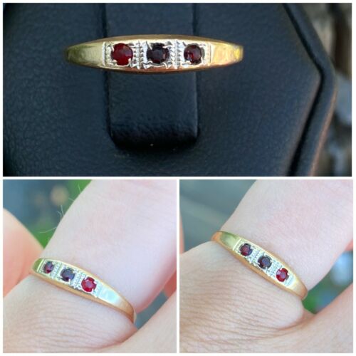 early 1900s solid 10k gold genuine garnet ring size 5
