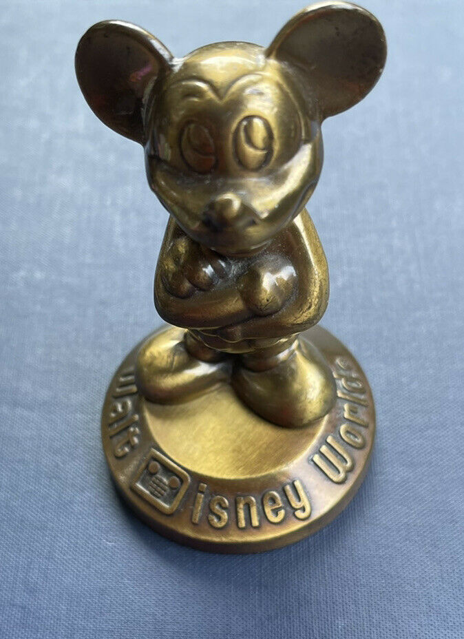 Mickey Mouse Disney Solid Brass Figurine 3 Inch Tall