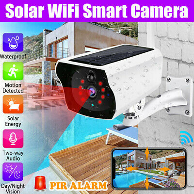 1080p Solar Powered Energy Security Camera Wireless Wifi Ip Home Hd Cctv Outdoor