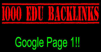 Premium 3,000 Edu Link Building Seo Domain Backlinks 1st Page Of Google!